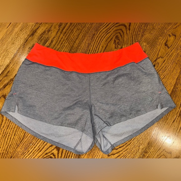 The North Face Pants - The North Face Women Large Running Shorts Flash Dry XD Shorts Grey Orange Color